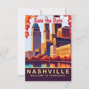 Nashville Waterfront Autumn Glow Invitation
