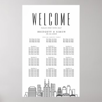 Nashville Wedding | 10 Table Seating Chart by colorjungle at Zazzle