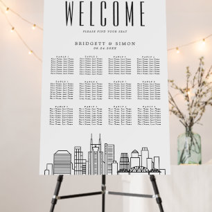 Nashville Wedding   12 Table Seating Chart  Foam Board