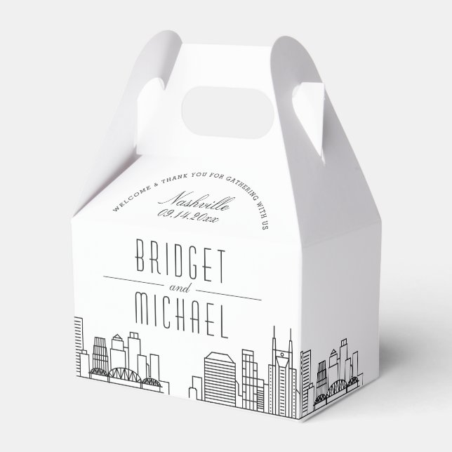 Nashville Wedding | City Skyline  Favor Boxes (Front Side)