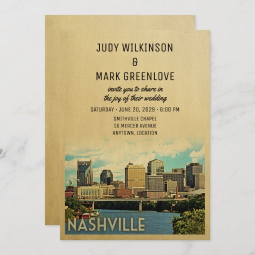 Nashville Wedding Invitation Tennessee Zazzle