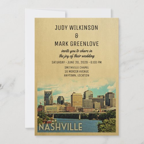 Nashville Wedding Invitation Tennessee