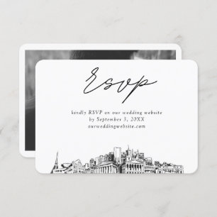 Nashville Wedding Minimalist Sketch RSVP Enclosure Card