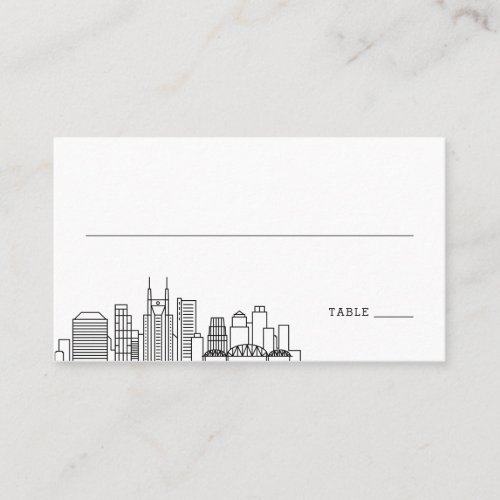 Nashville Wedding  Place Cards Front and Back