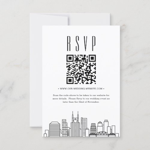 Nashville Wedding QR code RSVP Invitation