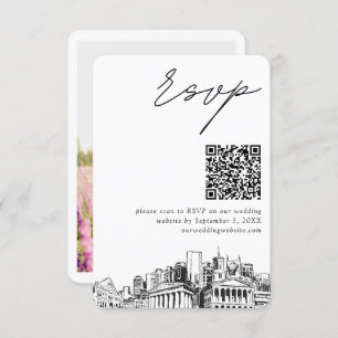 Nashville Wedding RSVP QR Code Small Enclosure Card