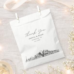 Nashville Wedding Skyline Personalized Favor Bag