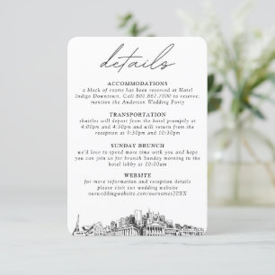 Nashville Wedding Small Vertical Details Enclosure Card