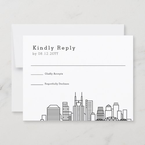 Nashville Wedding  Stylized Skyline RSVP