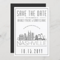 Nashville Wedding | Stylized Skyline Save the Date
