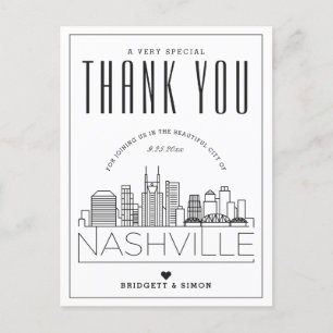 Nashville Wedding Thanks for Coming! Postcard