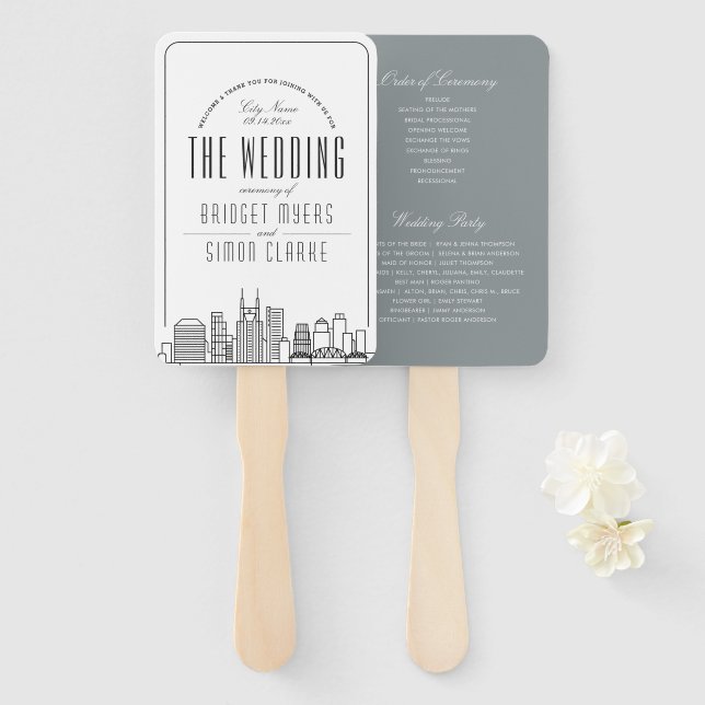 Nashville Wedding | Wedding Program Hand Fan (Front and Back)