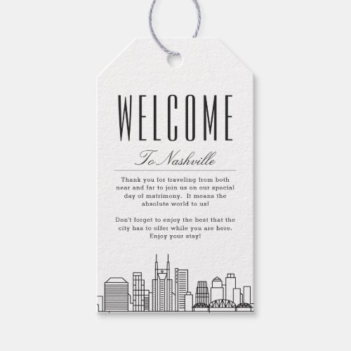 Nashville Wedding  Welcome Message Gift Tags