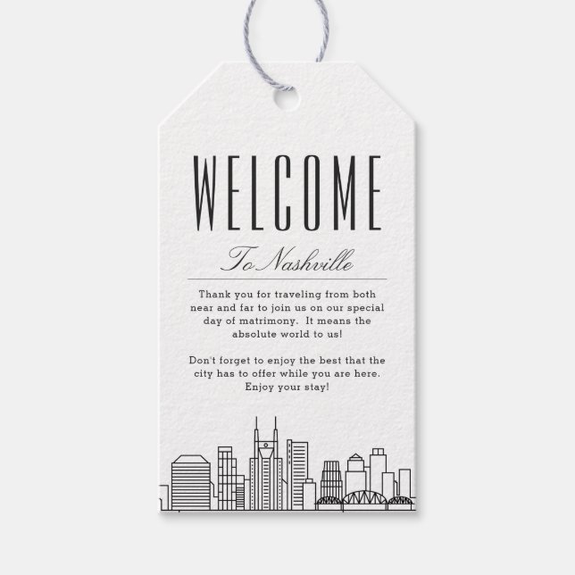 Nashville Wedding | Welcome Message Gift Tags (Front)