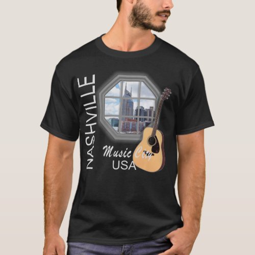 Nashville Window on Music Mens Dark T_Shirt