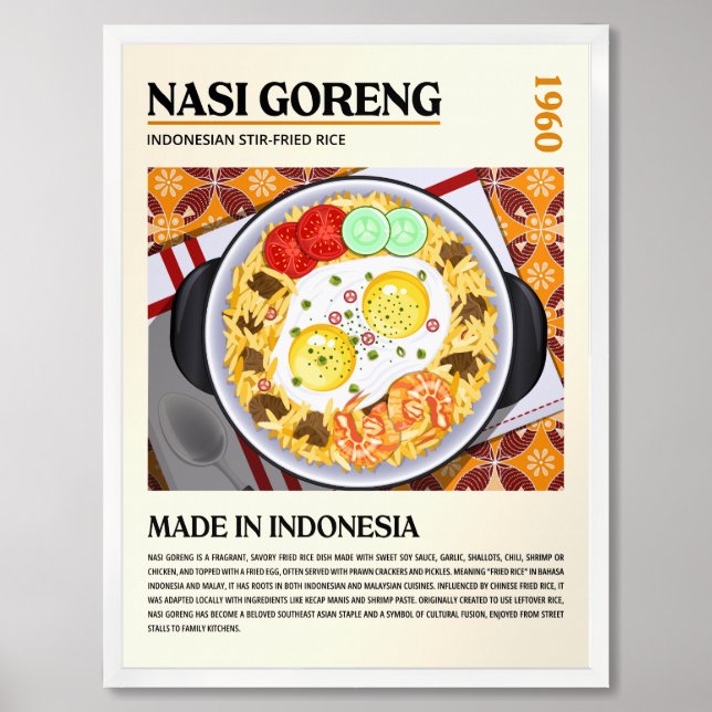Nasi Goreng Indonesian Stir-Fried Rice Framed Art (Framed Front)