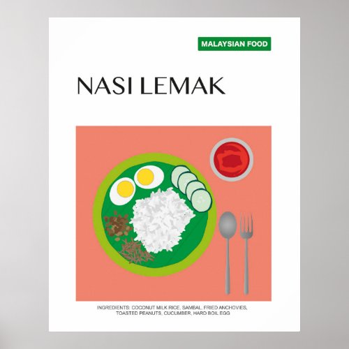 Nasi Lemak Malaysia Food Travel Wall Art