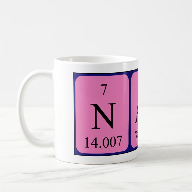 Nasir periodic table name mug (Left)