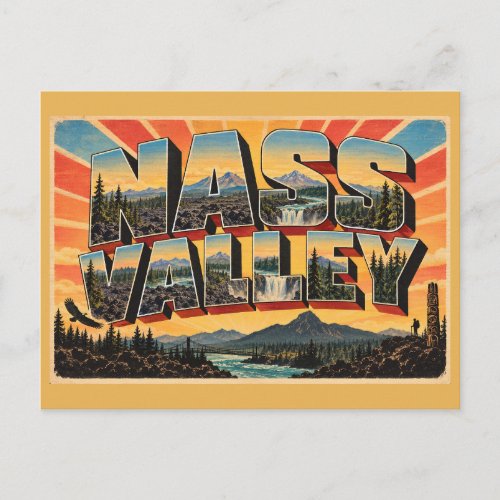 Nass Valley BC Lava River Forest Art Postcard