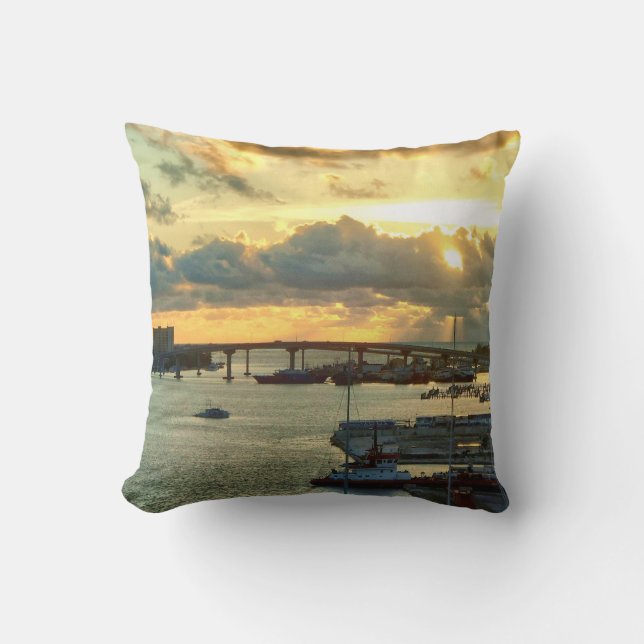 Nassau at Sunrise Throw Pillow (Front)