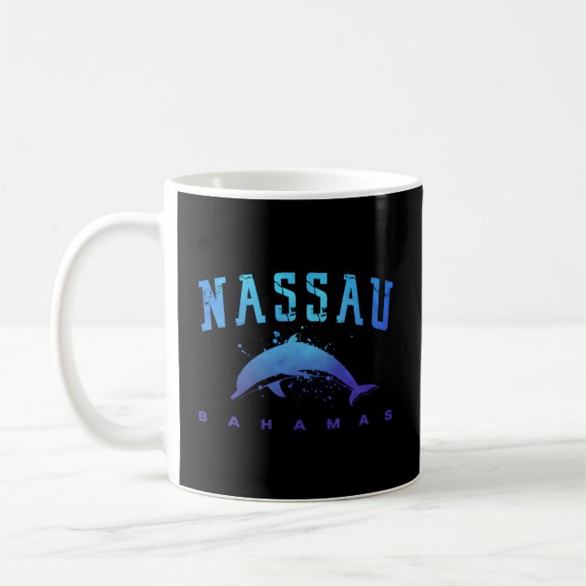 Nassau Bahamas Beach Snorkel Scuba Diving Dolphin Coffee Mug (Left)
