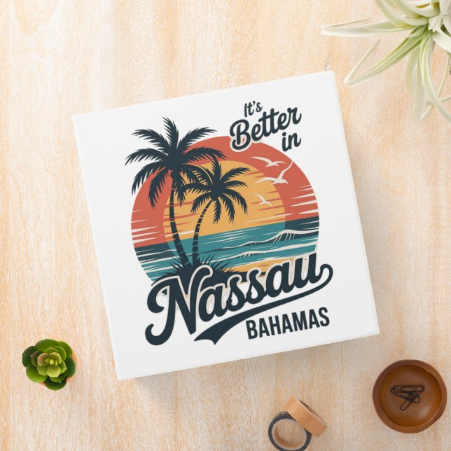 Nassau Bahamas Beach Summer 3 Ring Binder (In Situ)