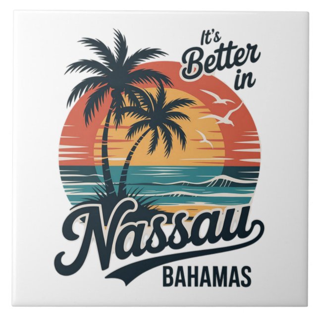 Nassau Bahamas Beach Summer Ceramic Tile (Front)