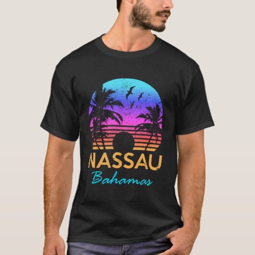 Nassau Bahamas Beach Trip Sunset Summers T_Shirt