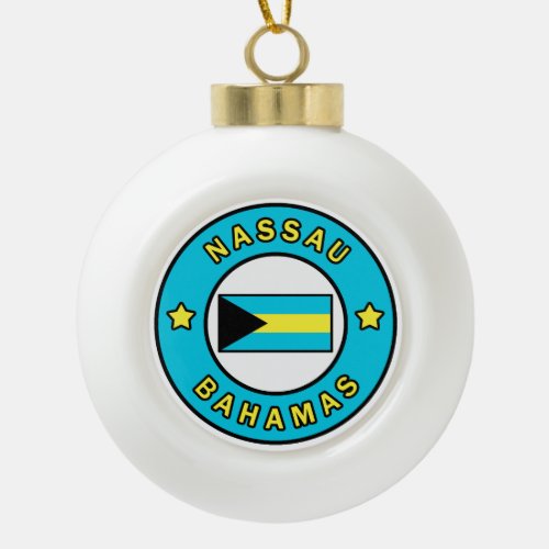 Nassau Bahamas Ceramic Ball Christmas Ornament