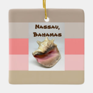 Nassau, Bahamas conch shell Ceramic Ornament