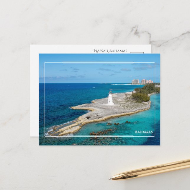 Nassau Bahamas Lighthouse Postcard (Front/Back In Situ)