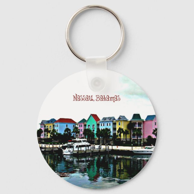 Nassau Bahamas marina Keychain (Front)