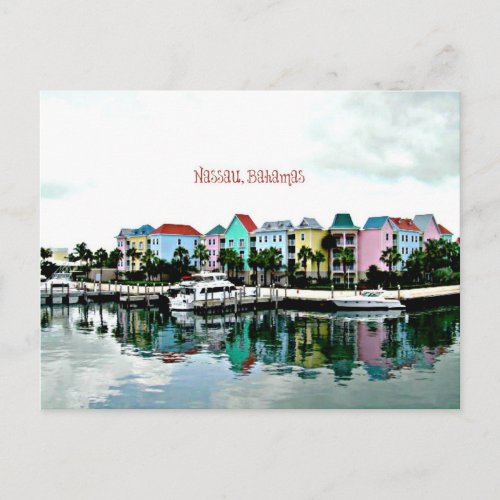 Nassau Bahamas marina postcard