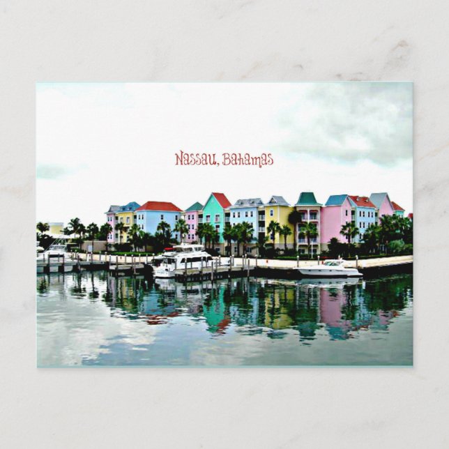 Nassau Bahamas marina postcard (Front)