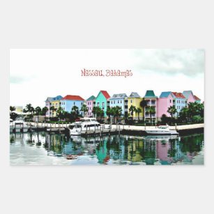 Nassau Bahamas marina Rectangular Sticker