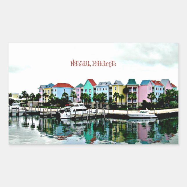 Nassau Bahamas marina Rectangular Sticker (Front)