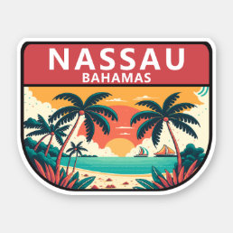 Nassau Bahamas Retro Emblem Sticker