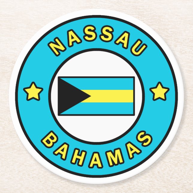 Nassau Bahamas Round Paper Coaster (Front)
