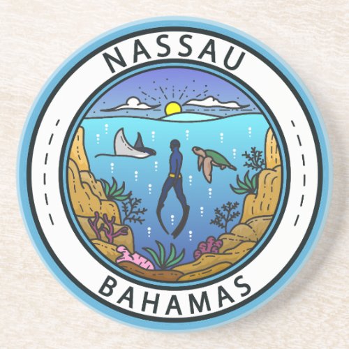 Nassau Bahamas Scuba Badge Coaster