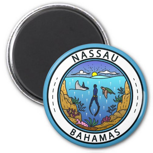 Nassau Bahamas Scuba Badge Magnet