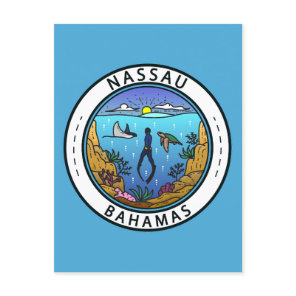 Nassau Bahamas Scuba Badge Postcard