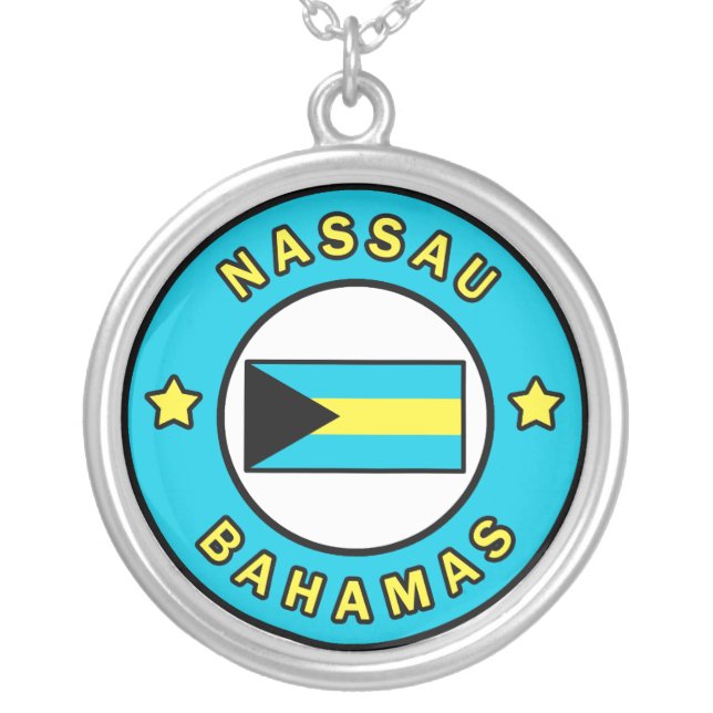 Nassau Bahamas Silver Plated Necklace (Front)