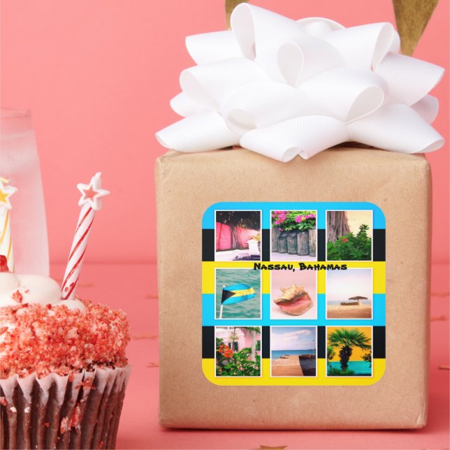 Nassau, Bahamas  Square Sticker (Party)