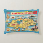 Nassau Bahamas Throw Pillow<br><div class="desc">Wonderfully colorful vintage illustrated map of New Providence Island - Nassau,  Bahamas.</div>
