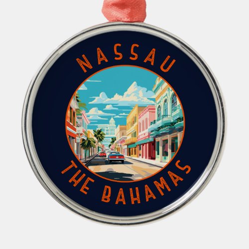 Nassau Bahamas Travel Art Vintage Metal Ornament