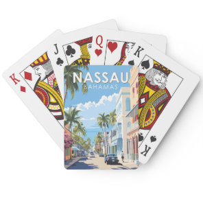 Nassau Bahamas Travel Art Vintage Poker Cards