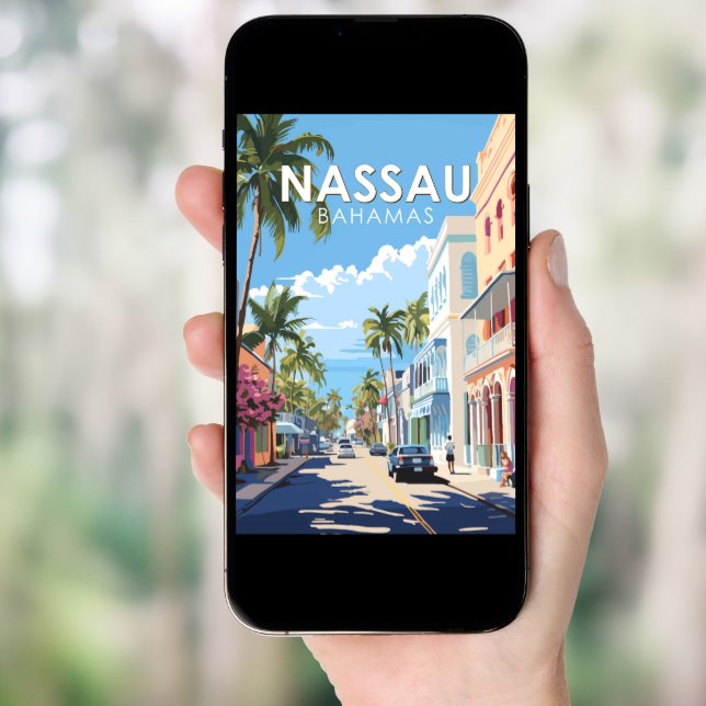 Nassau Bahamas Travel Art Vintage Poster (Front Digital)