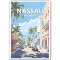 Nassau Bahamas Travel Art Vintage