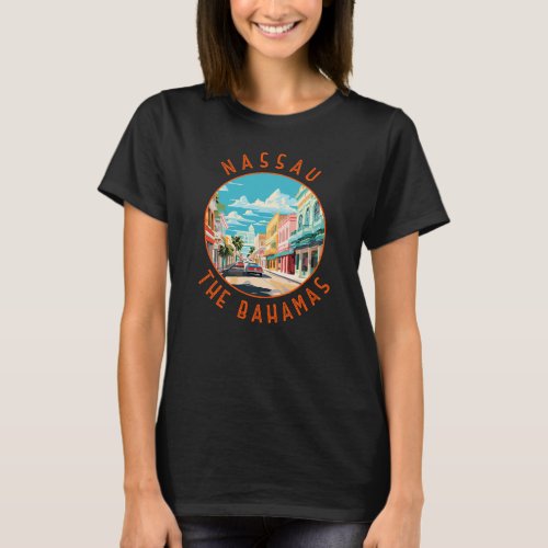 Nassau Bahamas Travel Art Vintage T_Shirt