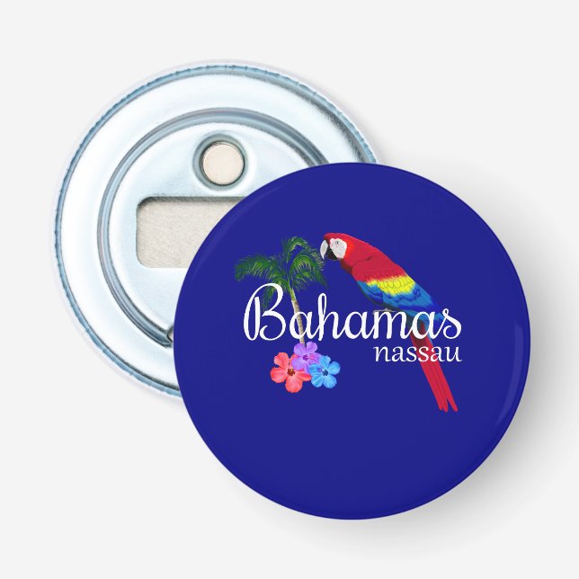 Nassau Bahamas Tropical Destination Bottle Opener (Front)